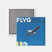 Flug über Stockholm Magnet (Vorderseite/Rückseite)