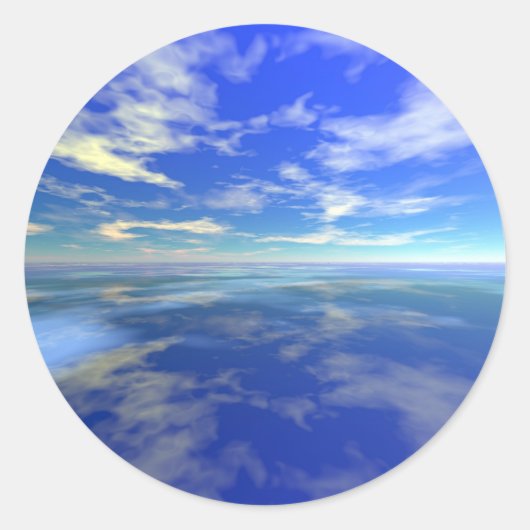 Flug über Wasser Runder Aufkleber (Vorderseite)
