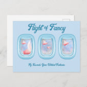 Flug von Extravaganten Schweinen in der Vergangenh Postkarte (Vorne/Hinten)