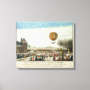 Flug von Jacques Charles und von Nicholas Robert Leinwanddruck