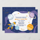 Flug zur Raum-Einladung Einladung (Vorne/Hinten)