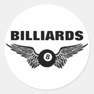 Flugachtball-Billard Runder Aufkleber