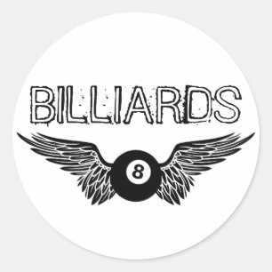 Flugachtball-Billard Runder Aufkleber