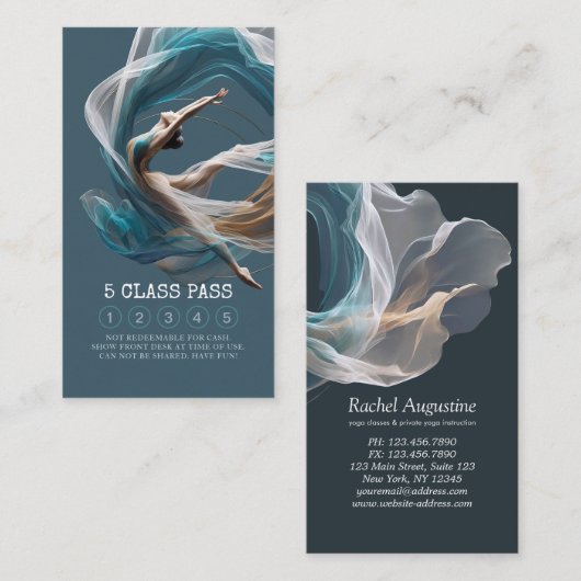 Flugbegleiter Air Yoga Instructor 5 Class Pass Treuekarte (Vorne/Hinten)