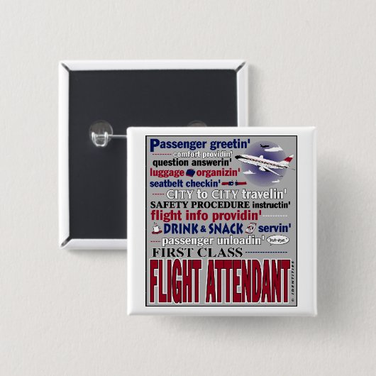 Flugbegleiter-Button Button (Vorne & Hinten)