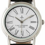 Flugbegleiter Crew Armbanduhr<br><div class="desc">Flugbegleiter. Design für eine Flugbegleiterin,  Purser,  Kabine-Crew,  In-flight-Service-Manager oder Kabinendienstdirektorin. Personalisieren mit dem Namen des Empfängers. Gutes Geschenk für ein Mitglied eines Flugzeugteams.</div>