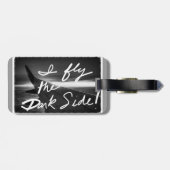 Flugbegleiter fliege ich den dunkle gepäckanhänger (Rückseite horizontal)