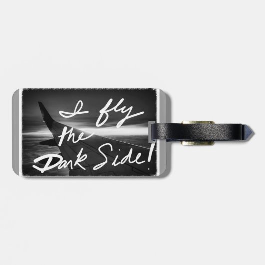 Flugbegleiter fliege ich den dunkle gepäckanhänger (Rückseite horizontal)