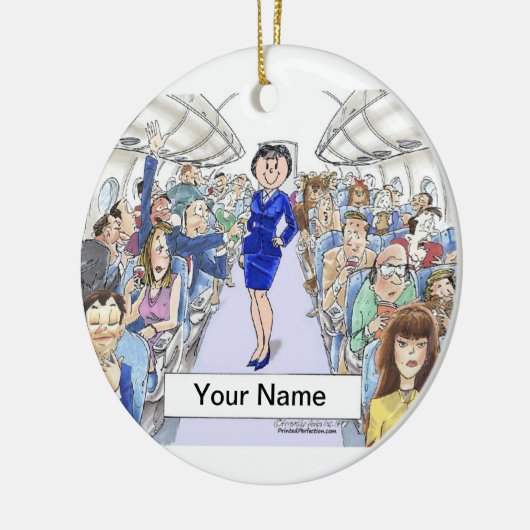 Flugbegleiter - Frau Keramik Ornament (Links)