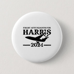 Flugbegleiter für die Wahl Kamala Harris 2024 Button