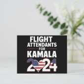 Flugbegleiter für die Wahl Kamala Harris 2024 Postkarte (Stehend Vorderseite)