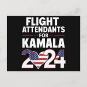 Flugbegleiter für die Wahl Kamala Harris 2024 Postkarte (Vorderseite)