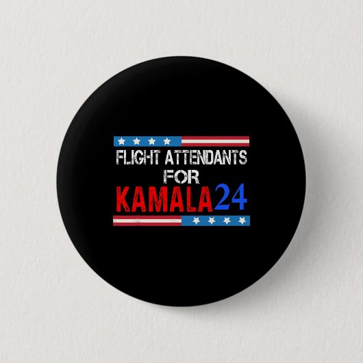 Flugbegleiter für Kamala Harris 2024 Button (Vorderseite)