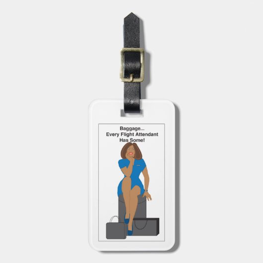 Flugbegleiter-Gepäck afroamerikanisch Gepäckanhänger (Vorderseite vertikal)