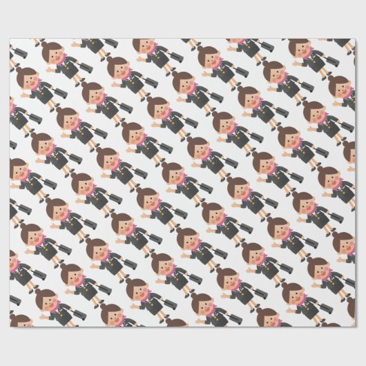 Flugbegleiter Geschenkpapier (Flach)