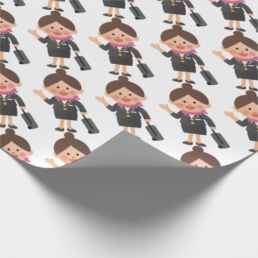 Flugbegleiter Geschenkpapier (Ecke)