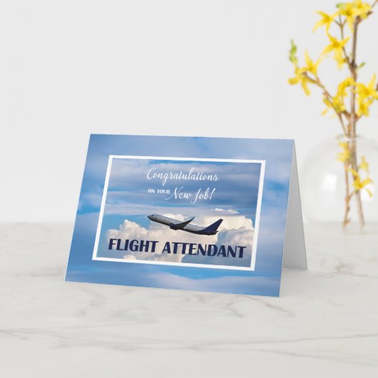 Flugbegleiter, Gratulation für neuen Job, Airplan Karte (Gelbe Blume)