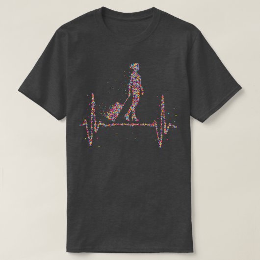 Flugbegleiter Heartbeat Stewardess T-Shirt (Design vorne)