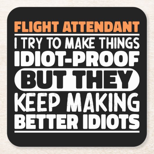 Flugbegleiter Ich versuche, die Dinge zu einem lus Rechteckiger Pappuntersetzer (Vorderseite)