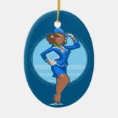 Flugbegleiter Keramik Ornament (Vorne)