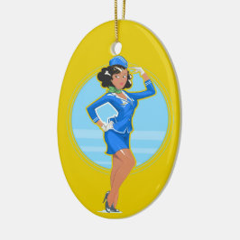 Flugbegleiter Keramik Ornament