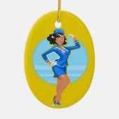 Flugbegleiter Keramik Ornament (Vorne)