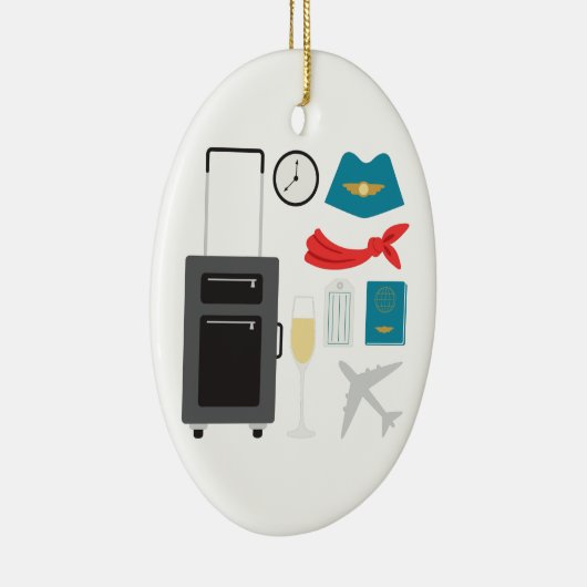 Flugbegleiter Keramik Ornament (Rechts)