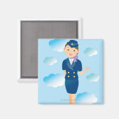 Flugbegleiter Magnet (Vorderseite/Rückseite)