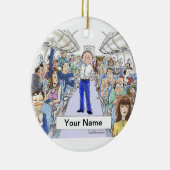 Flugbegleiter - Mann Keramikornament (Rechts)