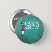 Flugbegleiter mit Typografie der Crew der Kabine Button (Vorne & Hinten)
