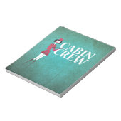 Flugbegleiter mit Typografie der Crew der Kabine Notizblock (Rotiert)