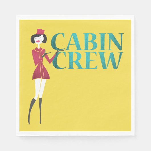 Flugbegleiter mit Typografie der Crew der Kabine Serviette (Vorderseite)