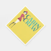 Flugbegleiter mit Typografie der Crew der Kabine Serviette (Ecke)