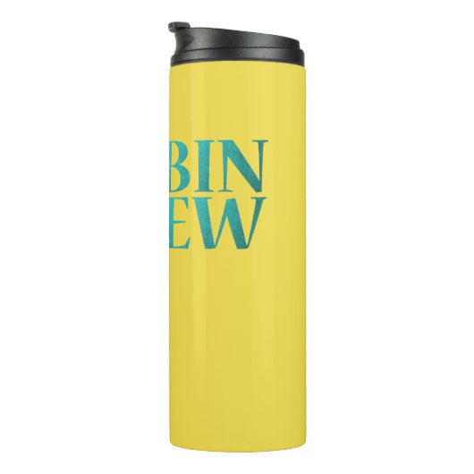 Flugbegleiter mit Typografie der Crew der Kabine Thermosbecher (Nach rechts gedreht)