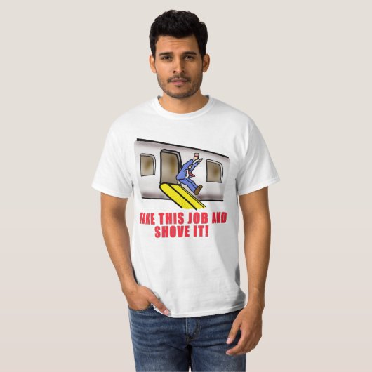 Flugbegleiter-NotrutschSpaß T-Shirt (Vorne ganz)