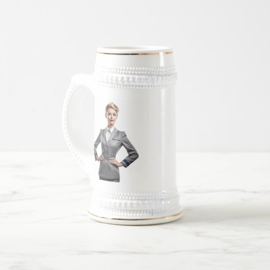 Flugbegleiter personalisiertes Mug-Geschenk Bierglas (Vorderseite Links)