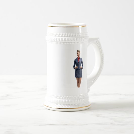 Flugbegleiter personalisiertes Mug-Geschenk Bierglas (VorderseiteRechts)