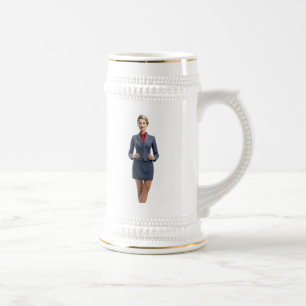 Flugbegleiter personalisiertes Mug-Geschenk Bierglas