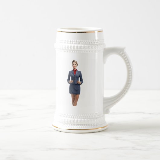 Flugbegleiter personalisiertes Mug-Geschenk Bierglas (Rechts)