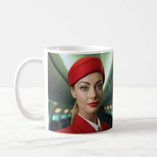 Flugbegleiter personalisiertes Mug-Geschenk Kaffeetasse (Links)