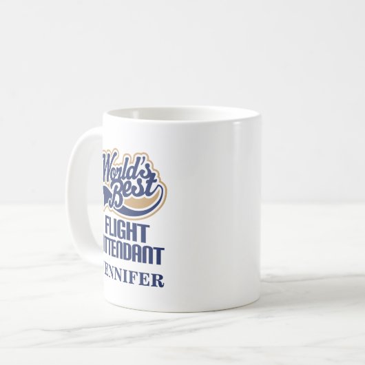 Flugbegleiter-personalisiertes Tassen-Geschenk Kaffeetasse (Vorderseite Links)