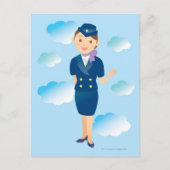 Flugbegleiter Postkarte (Vorderseite)
