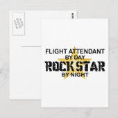 Flugbegleiter Rock Star Postkarte (Vorne/Hinten)