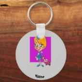 Flugbegleiterin am Cartoon Schlüsselanhänger (Vorderseite)