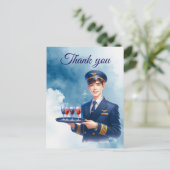 Flugbegleiterin Serviert Drinks Postkarte (Stehend Vorderseite)