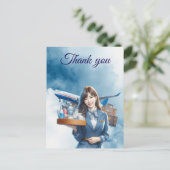 Flugbegleiterin Serviert Drinks Postkarte (Stehend Vorderseite)