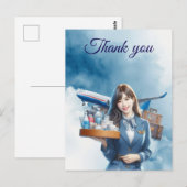 Flugbegleiterin Serviert Drinks Postkarte (Vorne/Hinten)