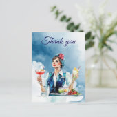 Flugbegleitung Air Hostess  Danke Postkarte (Stehend Vorderseite)