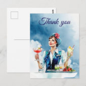 Flugbegleitung Air Hostess  Danke Postkarte (Vorne/Hinten)