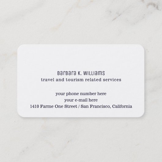 Flugberater Visitenkarte (Rückseite)